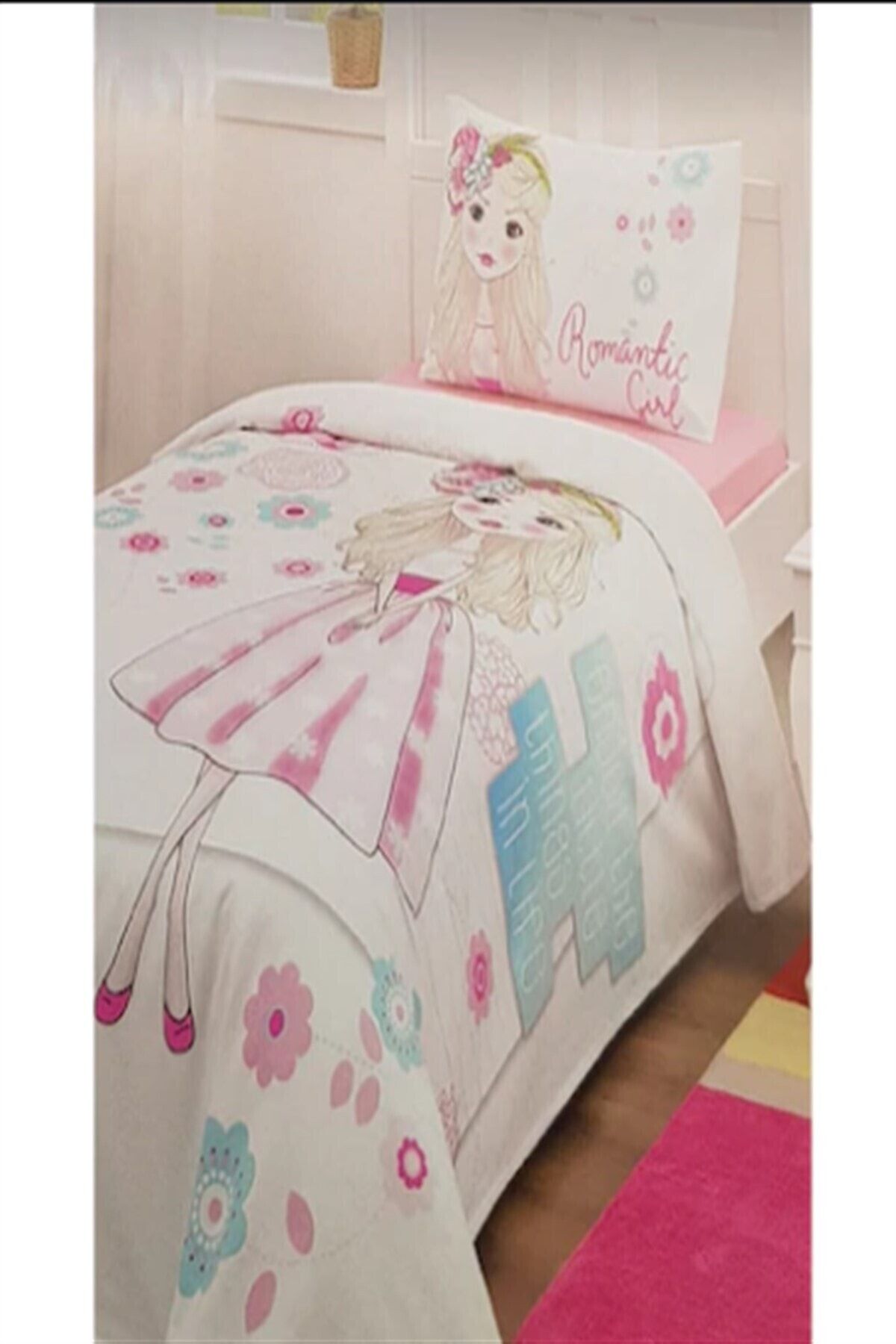 Romantic Girl Tek Kişilik Ranforce Pike Takımı Pembe