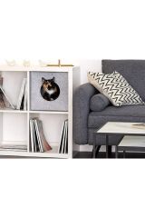 Keçe Kedi Yuvası Organizer Düzenleyici Katlanabilir Gri