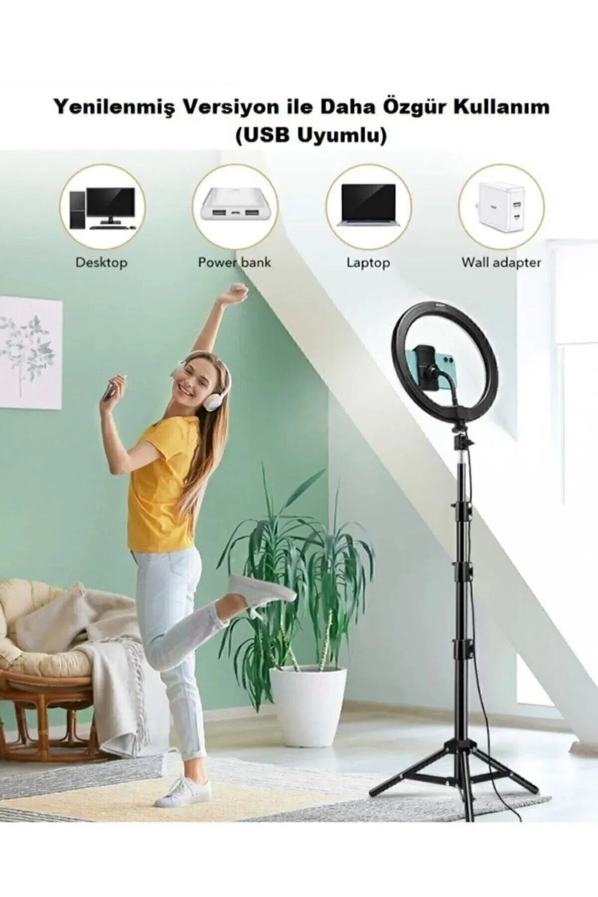 Tripot Ledli Ayaklı Tripod Pro 5500k Youtuberfotoğraf Video Çekimi Telefon Tutucu(KUMANDA HEDİYE)