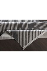 Pera 13321 Polyester Gri Modern Geometrik Salon Halıları