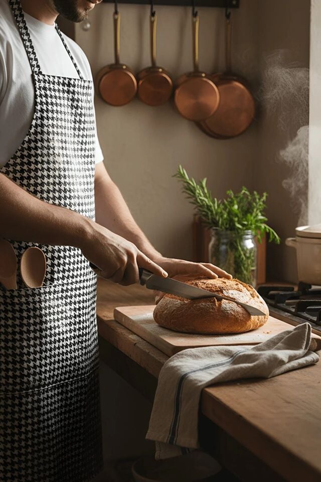 Siyah Beyaz Kazayağı Aşçı Önlüğü - Master Chef Mutfak Önlüğü