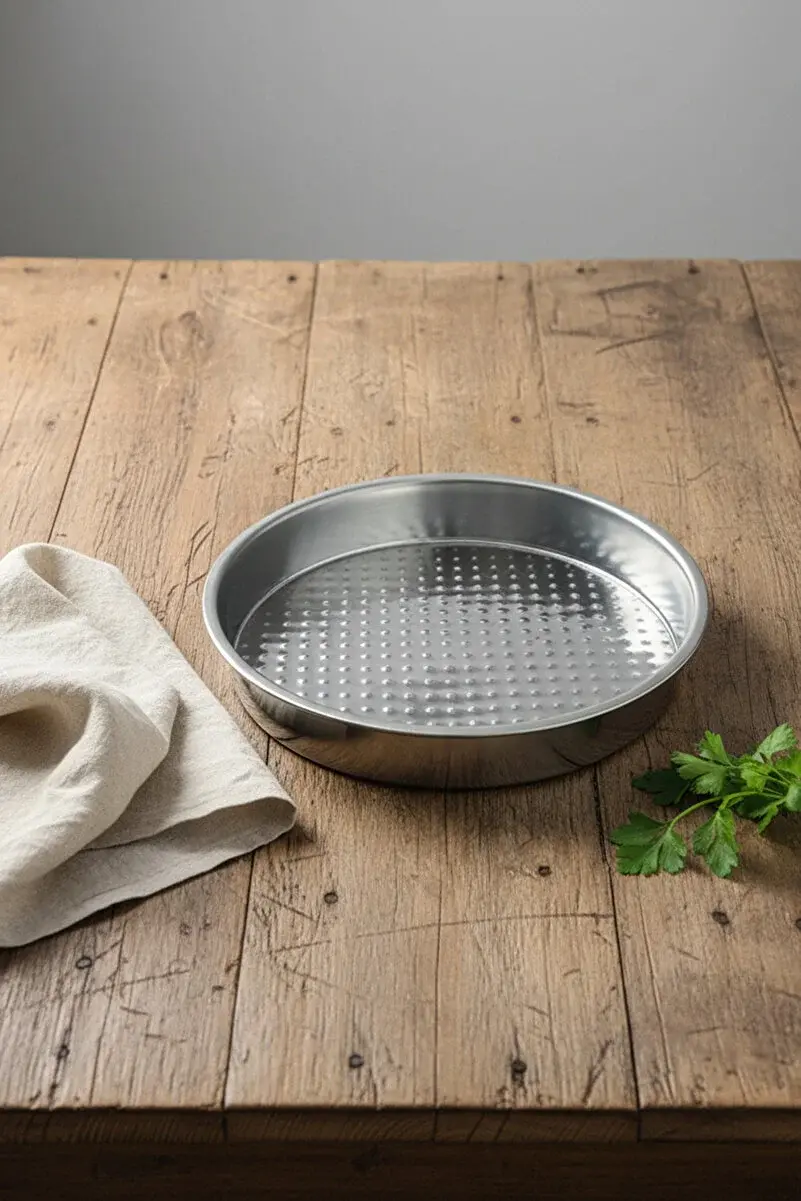 Çiğ Köfte Tepsisi - Paslanmaz Çelik 35 cm – Derin Küçük Boy Yuvarlak Sini