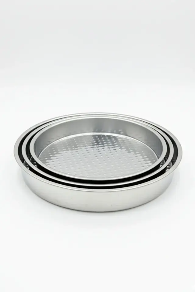 Çiğ Köfte Sinisi Seti (3'lü) - Paslanmaz Çelik 35-40-43 cm